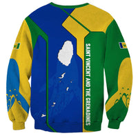 Saint Vincent and the Grenadines Flag Wave Map Sweatshirt Caribbean Island Pride Pullover - Wonder Print Shop