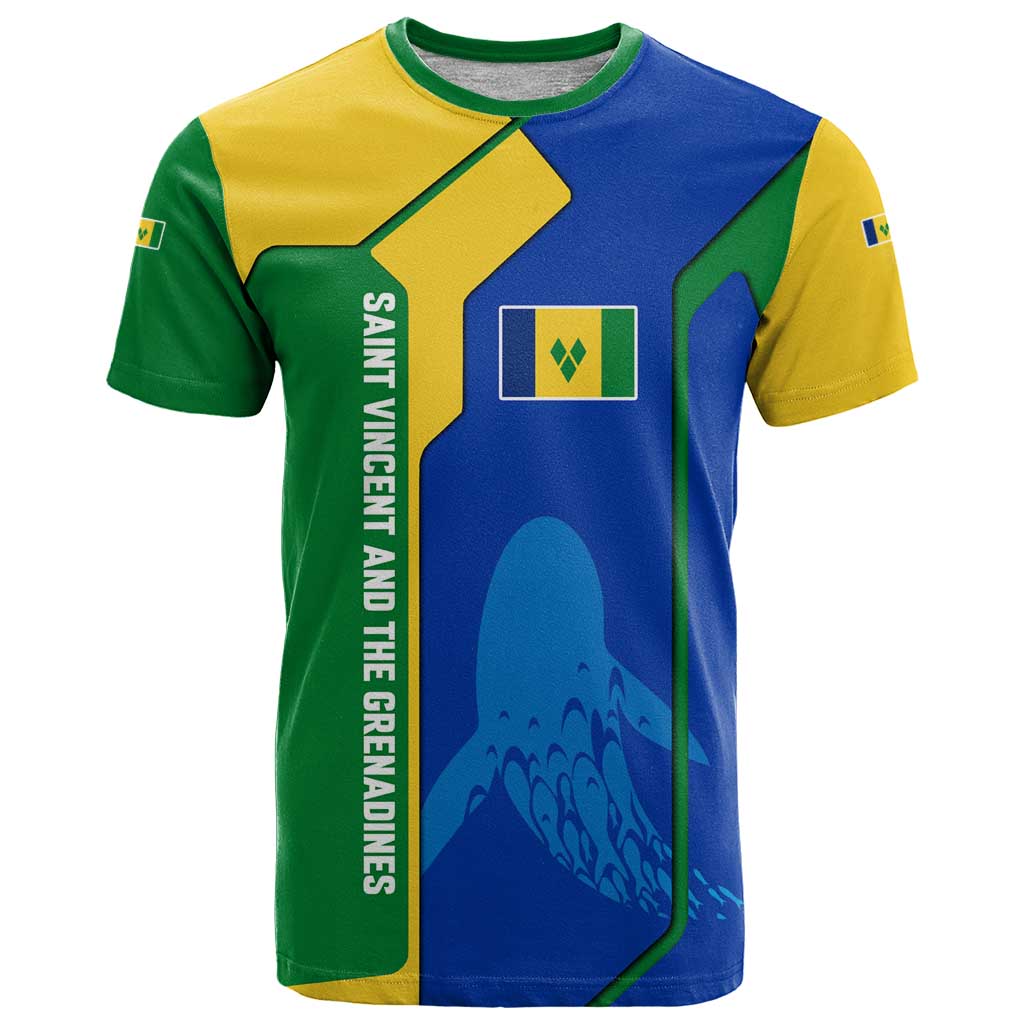 Saint Vincent and the Grenadines Flag Wave Map T Shirt Caribbean Island Pride Pullover - Wonder Print Shop