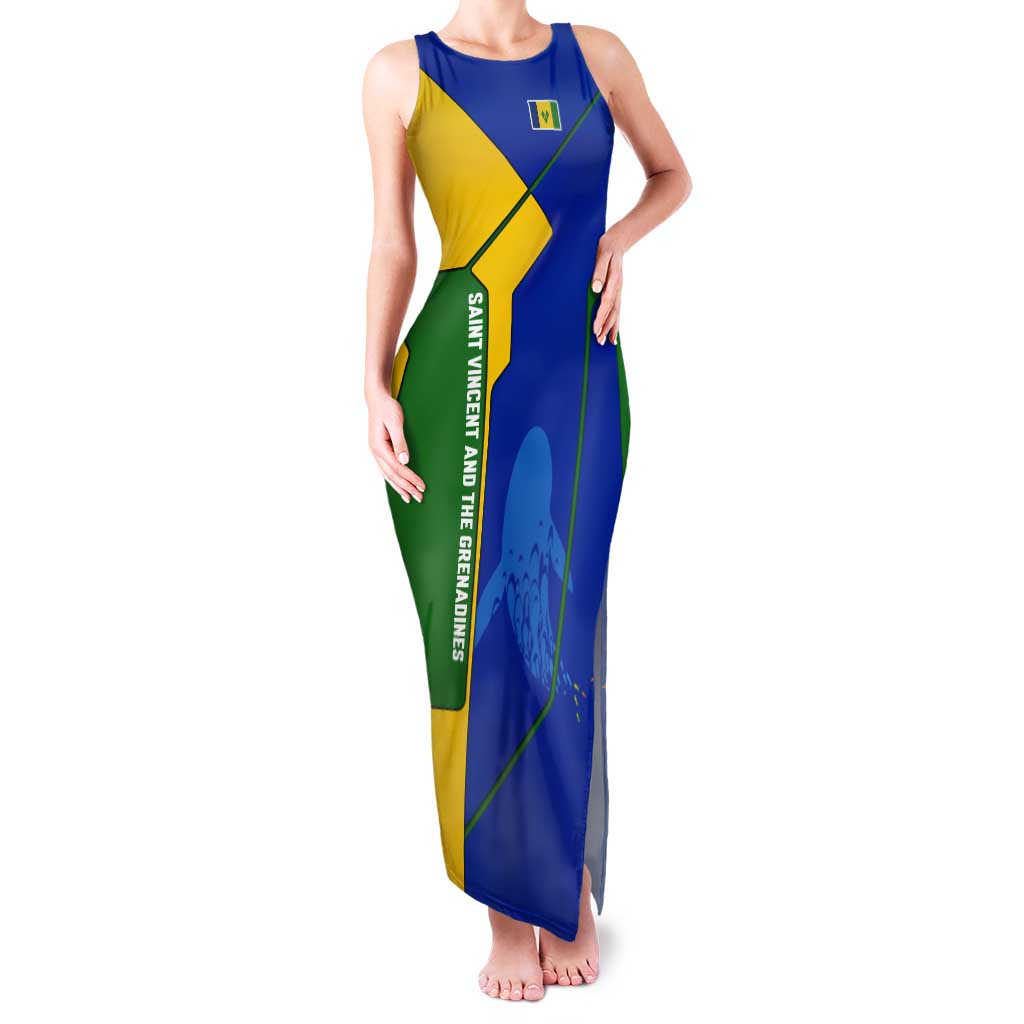 Saint Vincent and the Grenadines Flag Wave Map Tank Maxi Dress Caribbean Island Pride Pullover - Wonder Print Shop