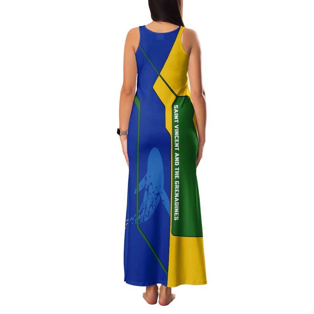 Saint Vincent and the Grenadines Flag Wave Map Tank Maxi Dress Caribbean Island Pride Pullover - Wonder Print Shop