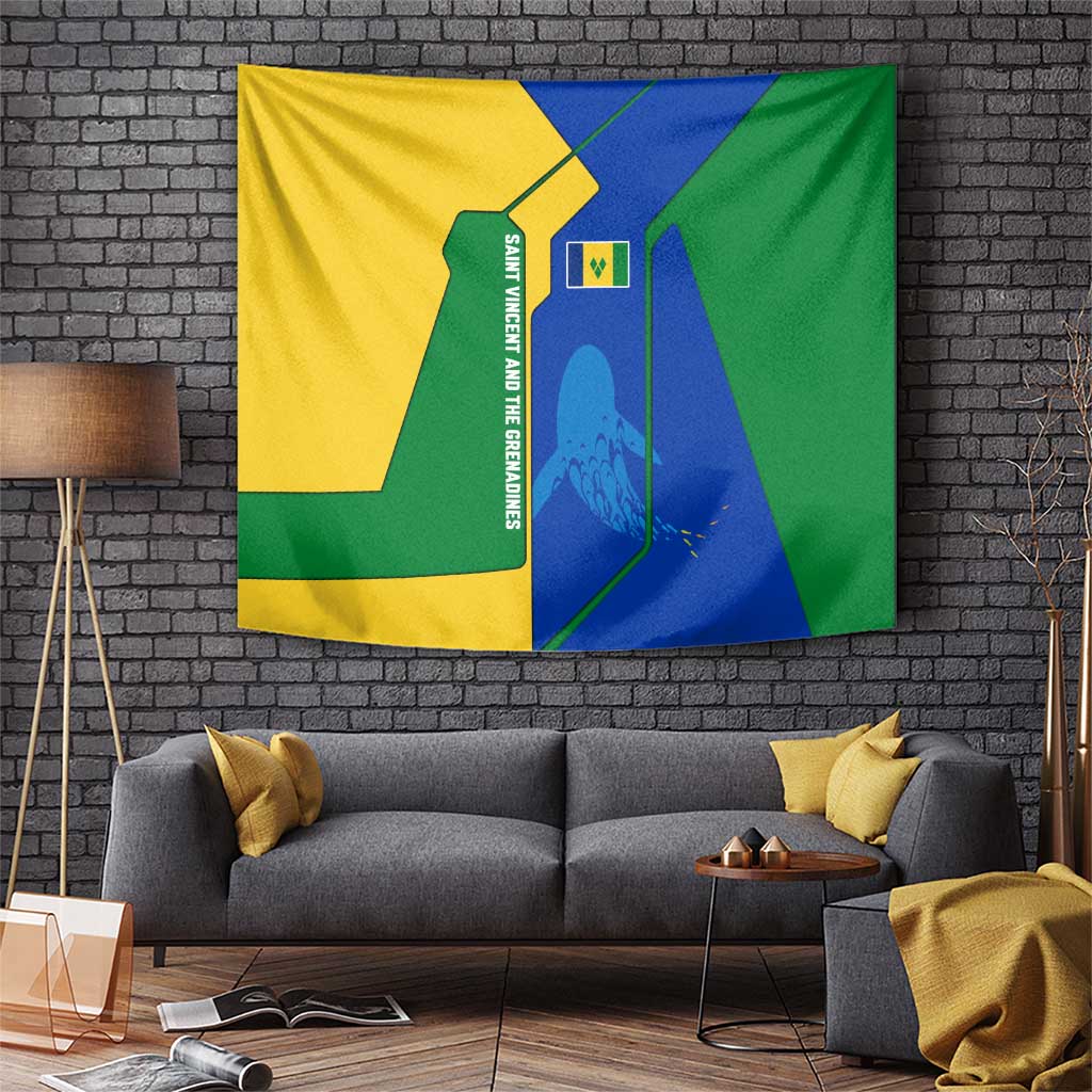 Saint Vincent and the Grenadines Flag Wave Map Tapestry Caribbean Island Pride Pullover - Wonder Print Shop