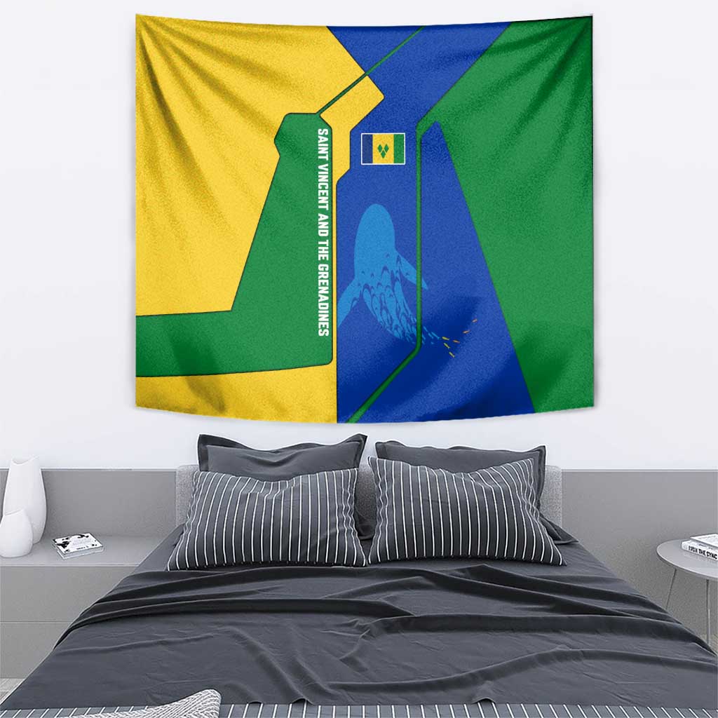 Saint Vincent and the Grenadines Flag Wave Map Tapestry Caribbean Island Pride Pullover - Wonder Print Shop