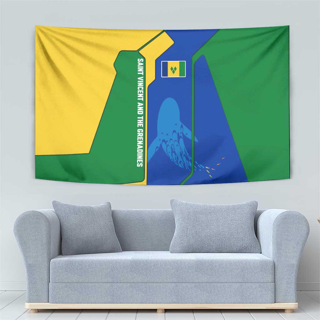 Saint Vincent and the Grenadines Flag Wave Map Tapestry Caribbean Island Pride Pullover - Wonder Print Shop