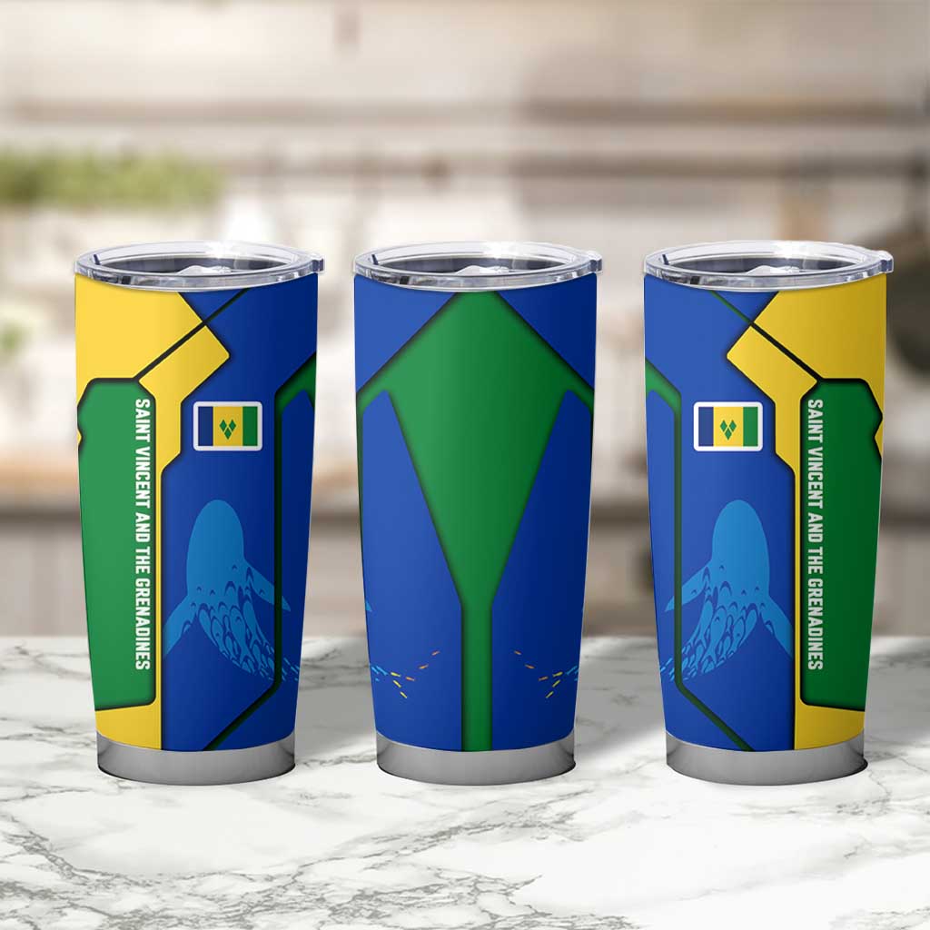 Saint Vincent and the Grenadines Flag Wave Map Tumbler Cup Caribbean Island Pride Pullover - Wonder Print Shop