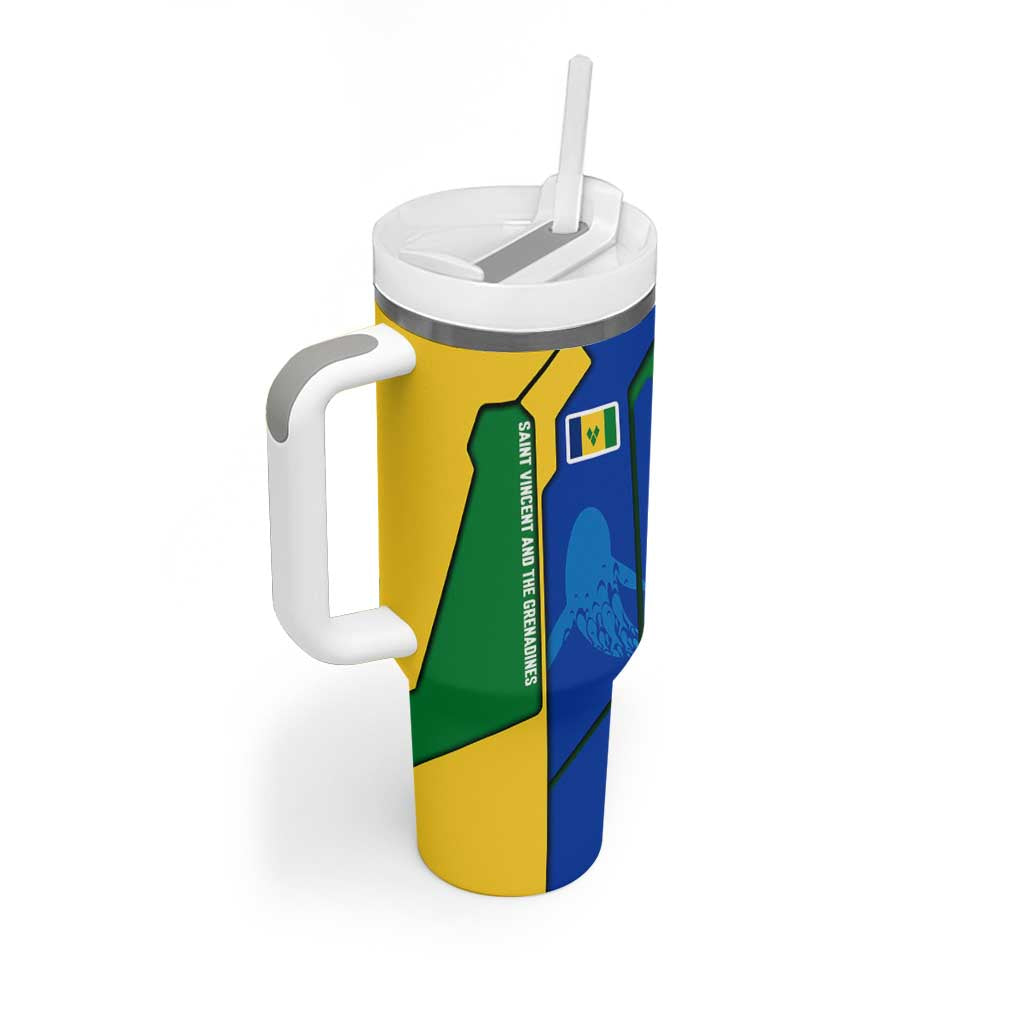 Saint Vincent and the Grenadines Flag Wave Map Tumbler With Handle Caribbean Island Pride Pullover - Wonder Print Shop
