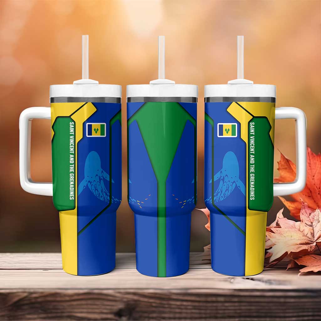 Saint Vincent and the Grenadines Flag Wave Map Tumbler With Handle Caribbean Island Pride Pullover - Wonder Print Shop