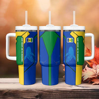 Saint Vincent and the Grenadines Flag Wave Map Tumbler With Handle Caribbean Island Pride Pullover - Wonder Print Shop