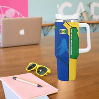 Saint Vincent and the Grenadines Flag Wave Map Tumbler With Handle Caribbean Island Pride Pullover - Wonder Print Shop
