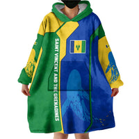 Saint Vincent and the Grenadines Flag Wave Map Wearable Blanket Hoodie Caribbean Island Pride Pullover - Wonder Print Shop
