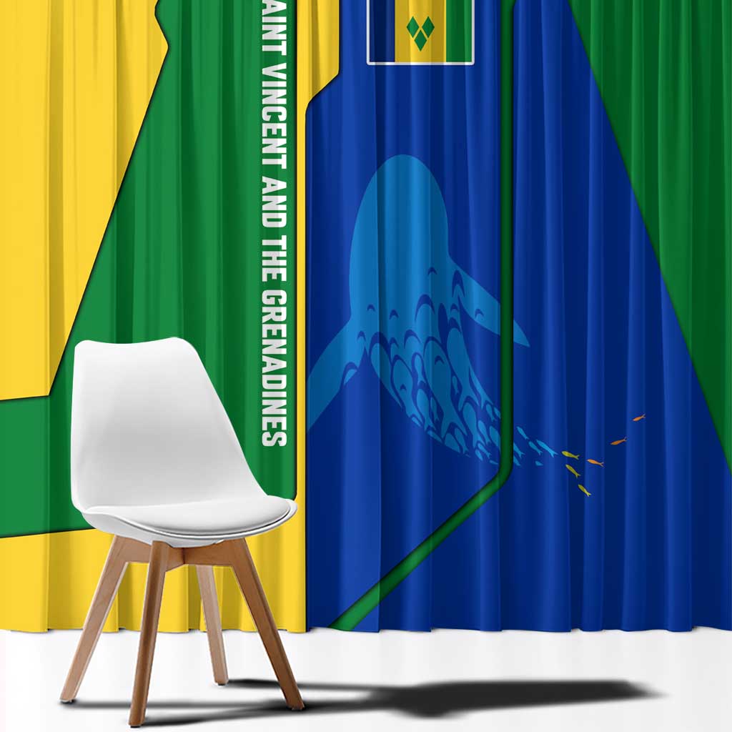 Saint Vincent and the Grenadines Flag Wave Map Window Curtain Caribbean Island Pride Pullover - Wonder Print Shop