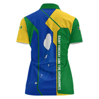 Saint Vincent and the Grenadines Flag Wave Map Women Polo Shirt Caribbean Island Pride Pullover - Wonder Print Shop