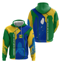 Saint Vincent and the Grenadines Flag Wave Map Zip Hoodie Caribbean Island Pride Pullover - Wonder Print Shop