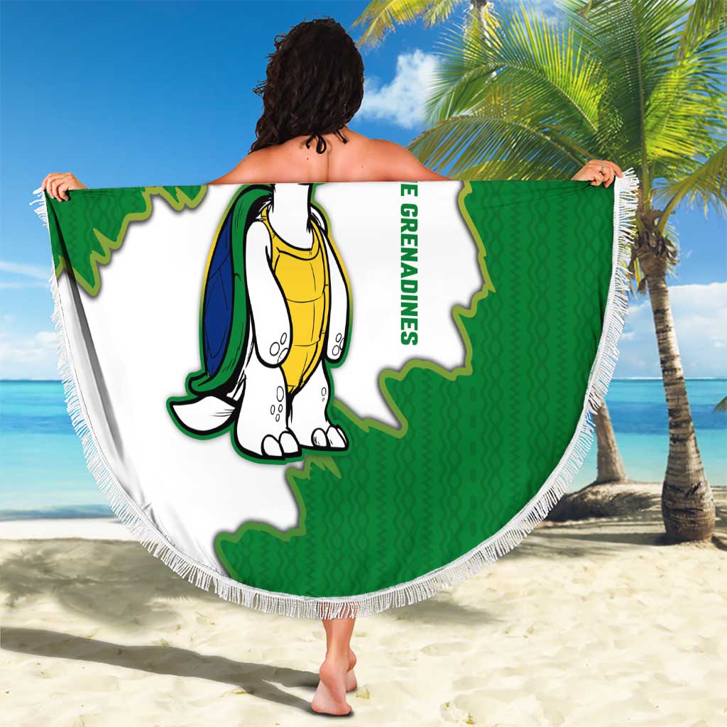 Saint Vincent and the Grenadines Turtle Beach Blanket with Coat of Arms and Green Heritage Design - Wonder Print Shop