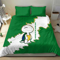 Saint Vincent and the Grenadines Turtle Bedding Set with Coat of Arms and Green Heritage Design - Wonder Print Shop