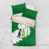 Saint Vincent and the Grenadines Turtle Bedding Set with Coat of Arms and Green Heritage Design - Wonder Print Shop