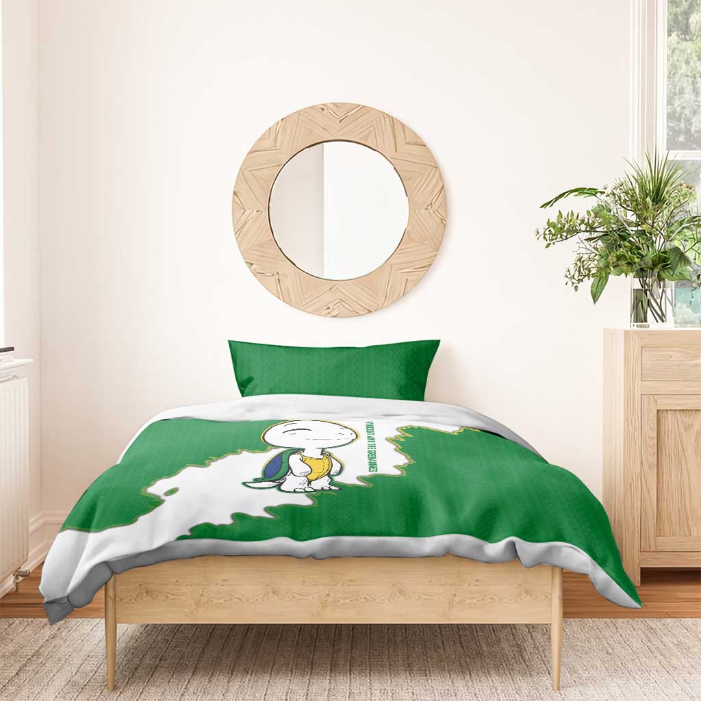 Saint Vincent and the Grenadines Turtle Bedding Set with Coat of Arms and Green Heritage Design - Wonder Print Shop