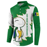 Saint Vincent and the Grenadines Turtle Button Sweatshirt with Coat of Arms and Green Heritage Design - Wonder Print Shop