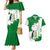 Saint Vincent and the Grenadines Turtle Couples Matching Mermaid Dress and Hawaiian Shirt with Coat of Arms and Green Heritage Design - Wonder Print Shop