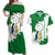 Saint Vincent and the Grenadines Turtle Couples Matching Off Shoulder Maxi Dress and Hawaiian Shirt with Coat of Arms and Green Heritage Design - Wonder Print Shop