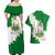 Saint Vincent and the Grenadines Turtle Couples Matching Off Shoulder Maxi Dress and Hawaiian Shirt with Coat of Arms and Green Heritage Design - Wonder Print Shop