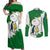 Saint Vincent and the Grenadines Turtle Couples Matching Off Shoulder Maxi Dress and Long Sleeve Button Shirt with Coat of Arms and Green Heritage Design - Wonder Print Shop