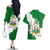 Saint Vincent and the Grenadines Turtle Couples Matching Off The Shoulder Long Sleeve Dress and Hawaiian Shirt with Coat of Arms and Green Heritage Design - Wonder Print Shop