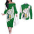 Saint Vincent and the Grenadines Turtle Couples Matching Off The Shoulder Long Sleeve Dress and Long Sleeve Button Shirt with Coat of Arms and Green Heritage Design - Wonder Print Shop