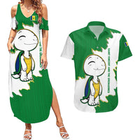 Saint Vincent and the Grenadines Turtle Couples Matching Summer Maxi Dress and Hawaiian Shirt with Coat of Arms and Green Heritage Design - Wonder Print Shop