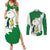 Saint Vincent and the Grenadines Turtle Couples Matching Summer Maxi Dress and Long Sleeve Button Shirt with Coat of Arms and Green Heritage Design - Wonder Print Shop