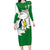 Saint Vincent and the Grenadines Turtle Family Matching Long Sleeve Bodycon Dress and Hawaiian Shirt with Coat of Arms and Green Heritage Design - Wonder Print Shop