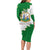 Saint Vincent and the Grenadines Turtle Family Matching Long Sleeve Bodycon Dress and Hawaiian Shirt with Coat of Arms and Green Heritage Design - Wonder Print Shop