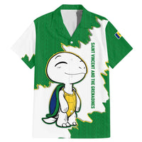 Saint Vincent and the Grenadines Turtle Family Matching Mermaid Dress and Hawaiian Shirt with Coat of Arms and Green Heritage Design - Wonder Print Shop