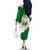 Saint Vincent and the Grenadines Turtle Family Matching Off The Shoulder Long Sleeve Dress and Hawaiian Shirt with Coat of Arms and Green Heritage Design - Wonder Print Shop