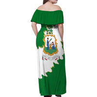 Saint Vincent and the Grenadines Turtle Family Matching Off Shoulder Maxi Dress and Hawaiian Shirt with Coat of Arms and Green Heritage Design - Wonder Print Shop