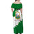 Saint Vincent and the Grenadines Turtle Family Matching Off Shoulder Maxi Dress and Hawaiian Shirt with Coat of Arms and Green Heritage Design - Wonder Print Shop