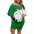 Saint Vincent and the Grenadines Turtle Family Matching Off Shoulder Short Dress and Hawaiian Shirt with Coat of Arms and Green Heritage Design - Wonder Print Shop