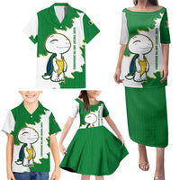 Saint Vincent and the Grenadines Turtle Family Matching Puletasi and Hawaiian Shirt with Coat of Arms and Green Heritage Design - Wonder Print Shop