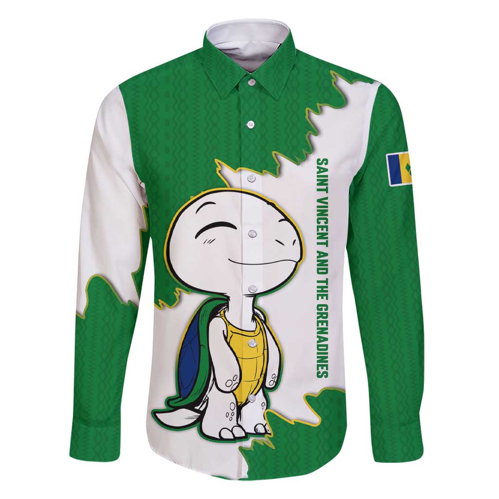 Saint Vincent and the Grenadines Turtle Family Matching Short Sleeve Bodycon Dress and Hawaiian Shirt with Coat of Arms and Green Heritage Design - Wonder Print Shop