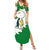 Saint Vincent and the Grenadines Turtle Family Matching Summer Maxi Dress and Hawaiian Shirt with Coat of Arms and Green Heritage Design - Wonder Print Shop