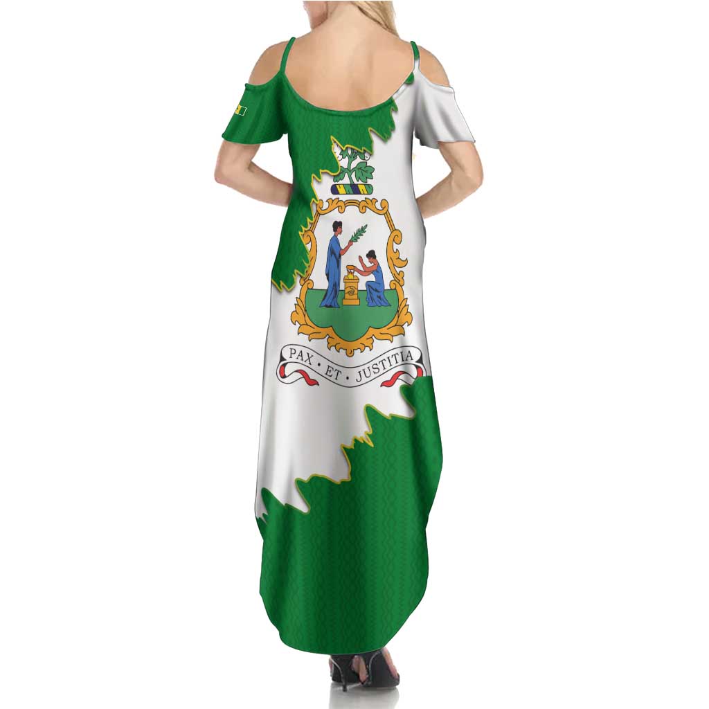 Saint Vincent and the Grenadines Turtle Family Matching Summer Maxi Dress and Hawaiian Shirt with Coat of Arms and Green Heritage Design - Wonder Print Shop