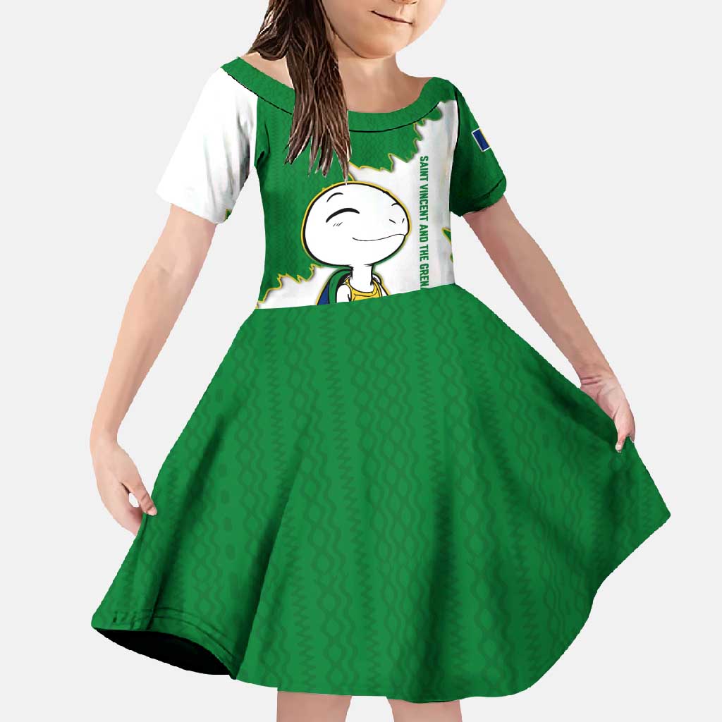 Saint Vincent and the Grenadines Turtle Family Matching Tank Maxi Dress and Hawaiian Shirt with Coat of Arms and Green Heritage Design - Wonder Print Shop