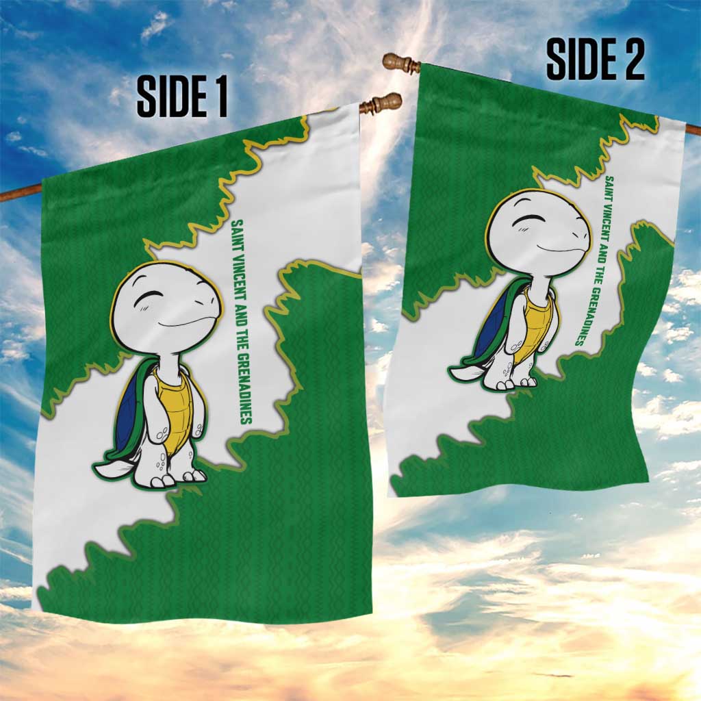 Saint Vincent and the Grenadines Turtle Garden Flag with Coat of Arms and Green Heritage Design - Wonder Print Shop