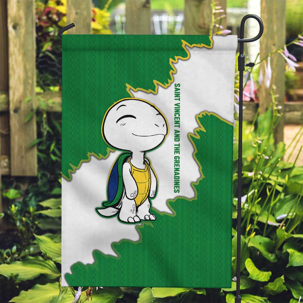 Saint Vincent and the Grenadines Turtle Garden Flag with Coat of Arms and Green Heritage Design - Wonder Print Shop