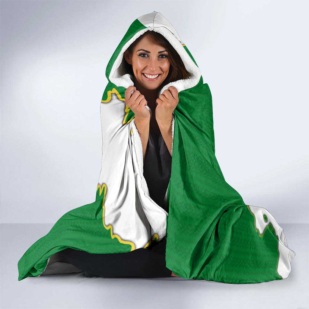 Saint Vincent and the Grenadines Turtle Hooded Blanket with Coat of Arms and Green Heritage Design - Wonder Print Shop