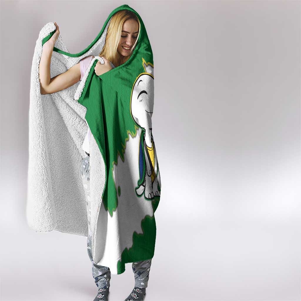 Saint Vincent and the Grenadines Turtle Hooded Blanket with Coat of Arms and Green Heritage Design - Wonder Print Shop