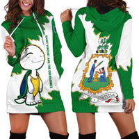 Saint Vincent and the Grenadines Turtle Hoodie Dress with Coat of Arms and Green Heritage Design - Wonder Print Shop
