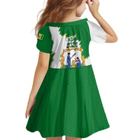 Saint Vincent and the Grenadines Turtle Kid Short Sleeve Dress with Coat of Arms and Green Heritage Design - Wonder Print Shop