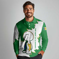 Saint Vincent and the Grenadines Turtle Long Sleeve Polo Shirt with Coat of Arms and Green Heritage Design - Wonder Print Shop
