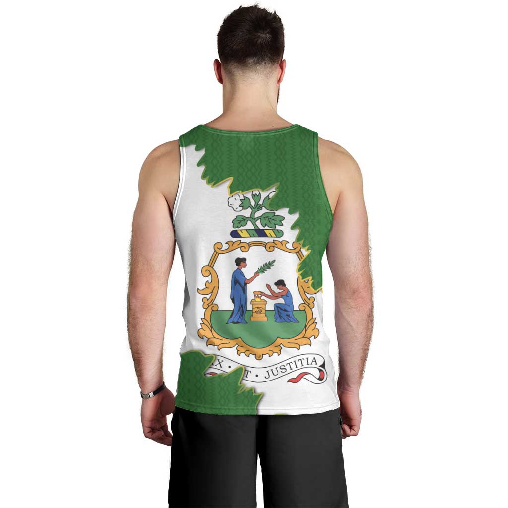 Saint Vincent and the Grenadines Turtle Men Tank Top with Coat of Arms and Green Heritage Design - Wonder Print Shop