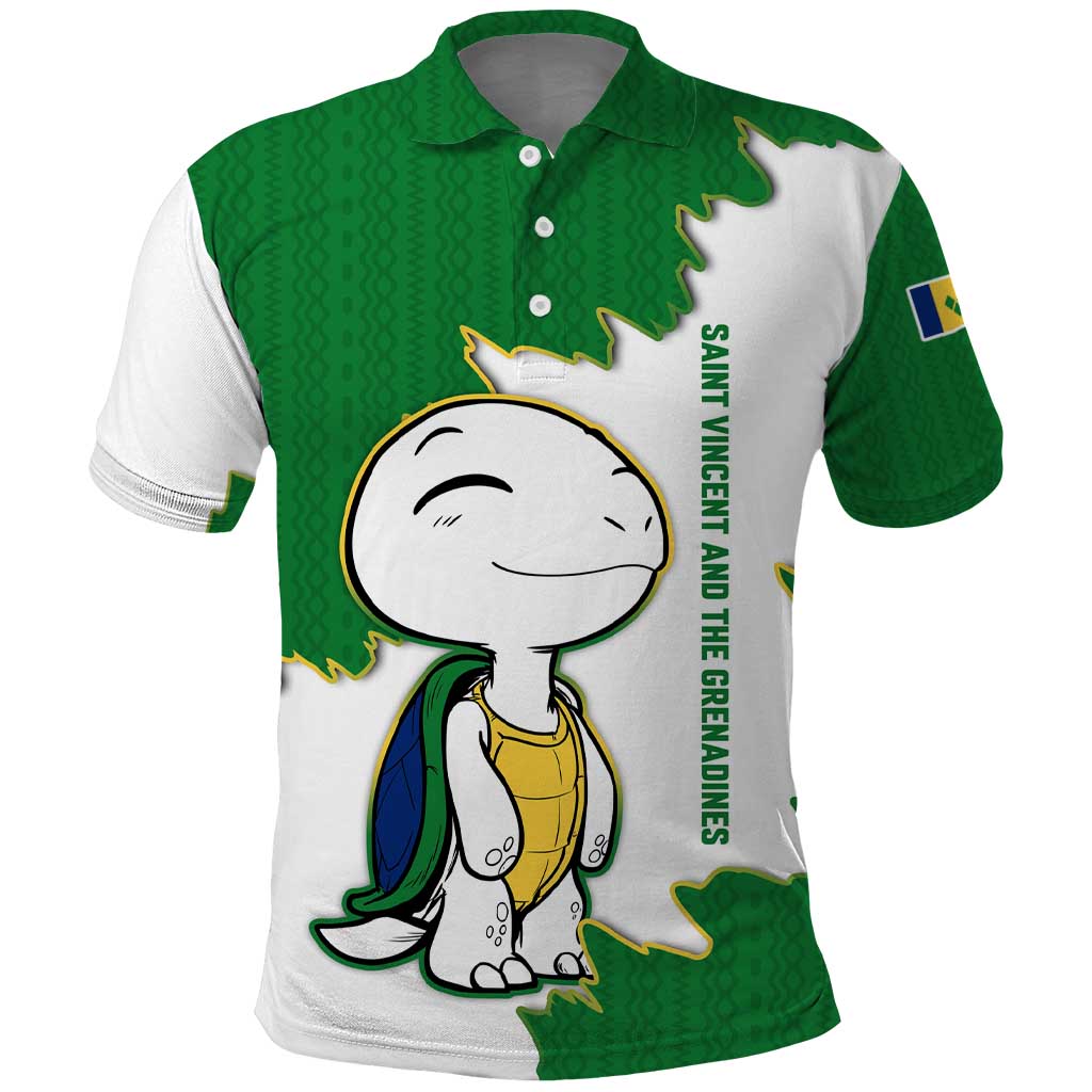 Saint Vincent and the Grenadines Turtle Polo Shirt with Coat of Arms and Green Heritage Design - Wonder Print Shop